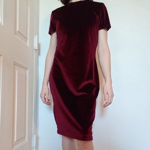 Maroon Velvet Dress